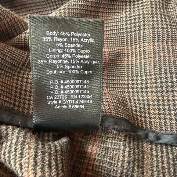 Aritzia Babaton Power Blazer in Brown Plaid Women’s Size 10 - Picture 10 of 13